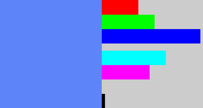Hex color #5d84f8 - soft blue