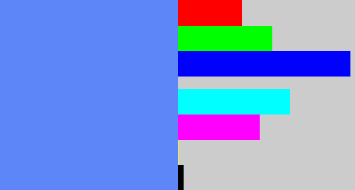 Hex color #5d86f8 - soft blue