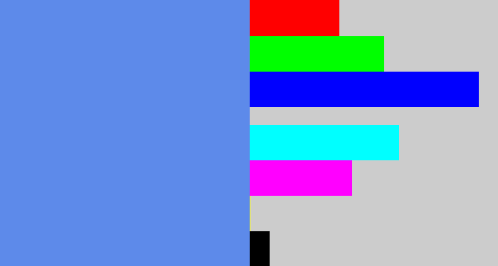 Hex color #5d8aea - soft blue