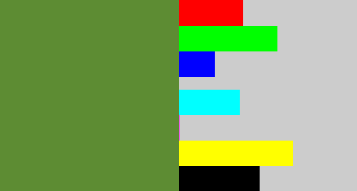 Hex color #5d8c33 - moss green