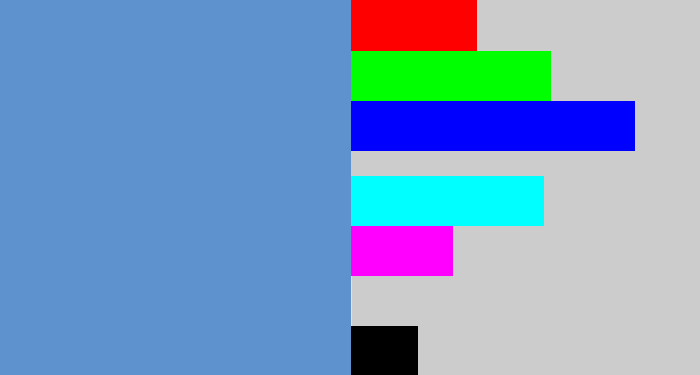 Hex color #5d92cf - faded blue