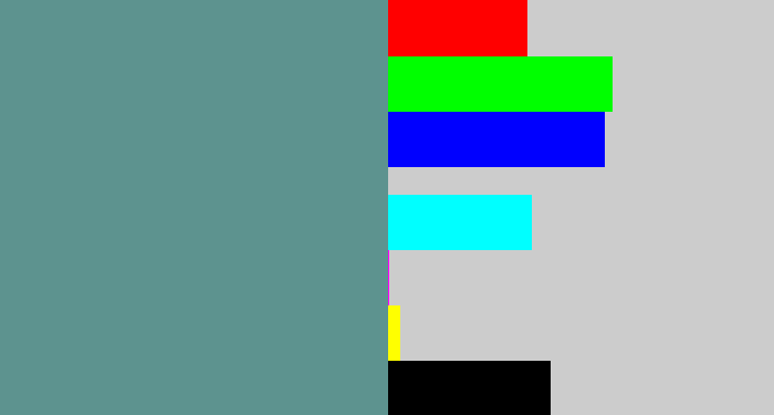 Hex color #5d938f - grey teal