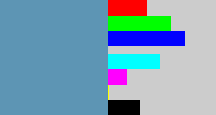 Hex color #5d95b4 - faded blue