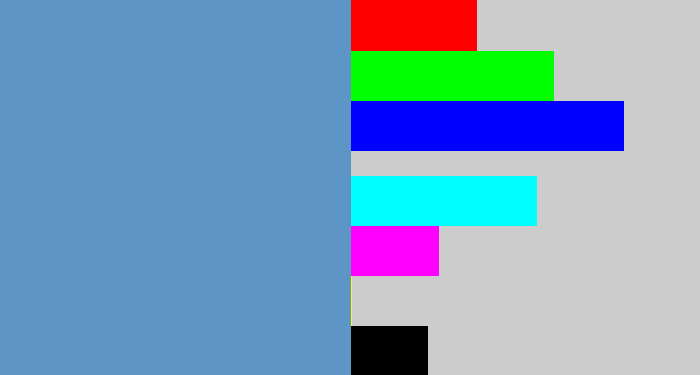 Hex color #5d95c6 - faded blue