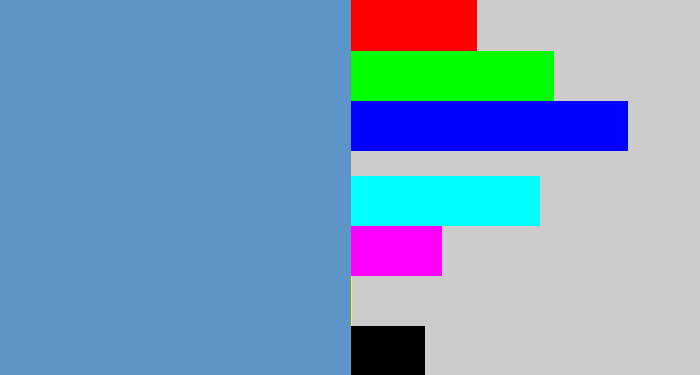 Hex color #5d95c9 - faded blue