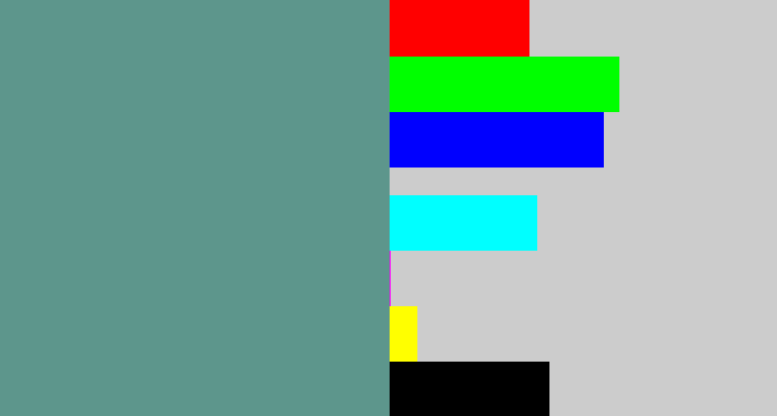 Hex color #5d968c - grey teal