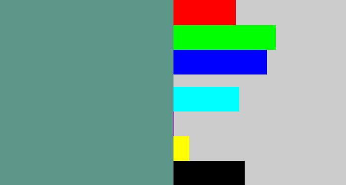 Hex color #5d978a - grey teal