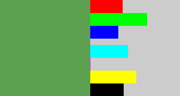 Hex color #5da04f - muted green