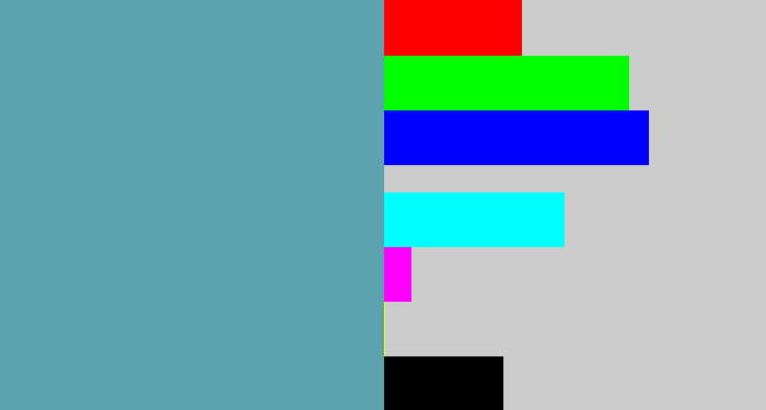 Hex color #5da3af - greyblue
