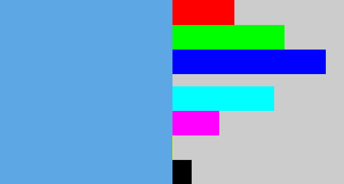 Hex color #5da7e4 - soft blue