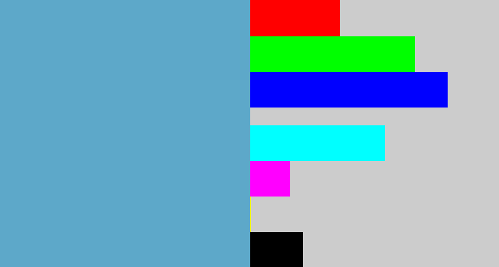 Hex color #5da8c9 - faded blue