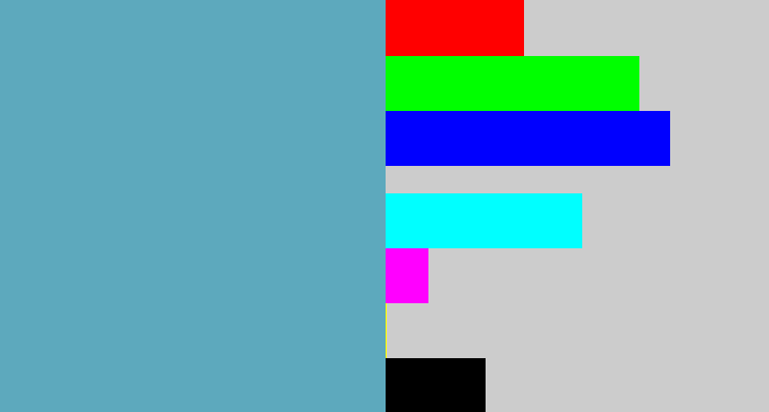 Hex color #5da9bd - greyblue