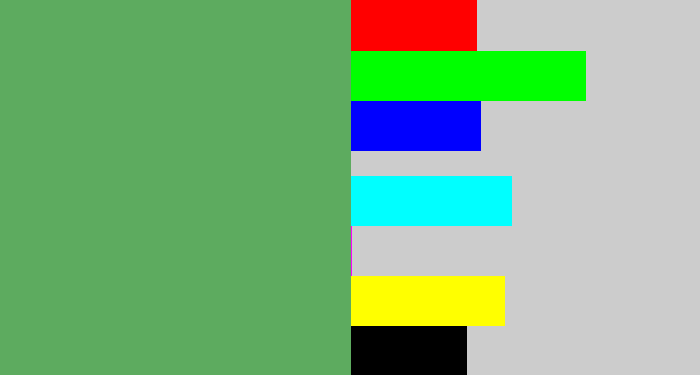 Hex color #5dab5f - dark pastel green