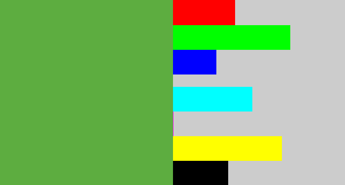 Hex color #5dad40 - mid green