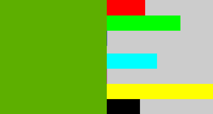Hex color #5daf00 - kermit green