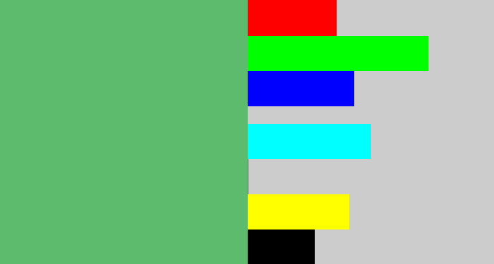 Hex color #5dbb6e - boring green