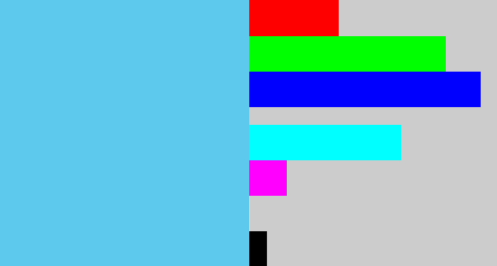 Hex color #5dc9ed - lightblue