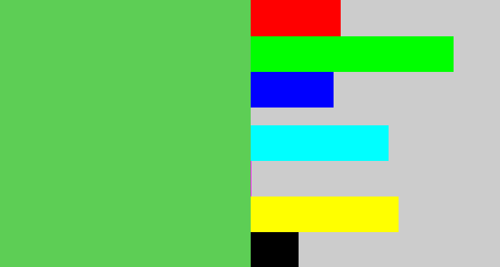 Hex color #5dce55 - fresh green