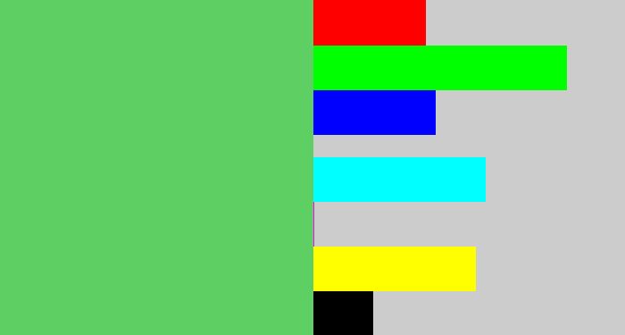 Hex color #5dcf63 - lightish green