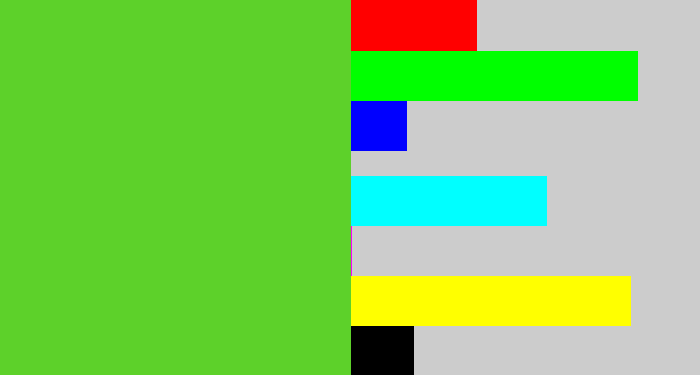 Hex color #5dd12a - toxic green