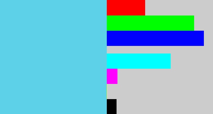 Hex color #5dd1e7 - lightblue