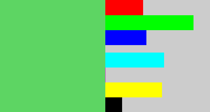 Hex color #5dd563 - lightish green