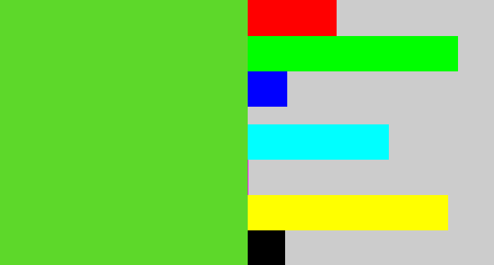 Hex color #5dd82a - toxic green
