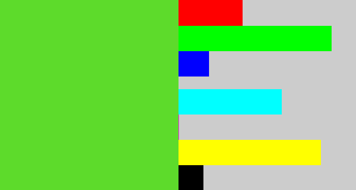 Hex color #5ddb2b - toxic green