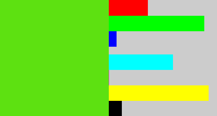 Hex color #5de111 - green apple