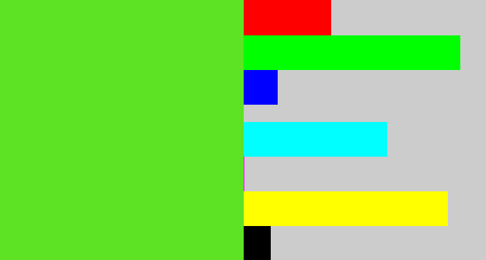 Hex color #5de224 - green apple