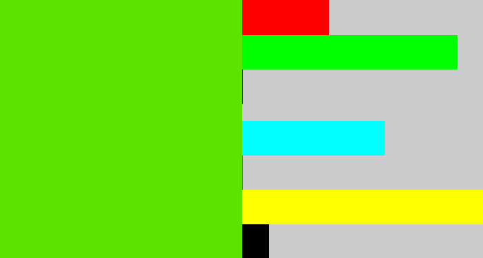 Hex color #5de300 - bright lime green