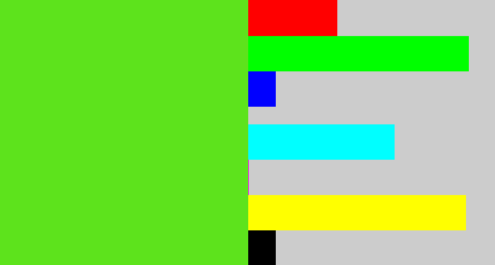 Hex color #5de31c - green apple