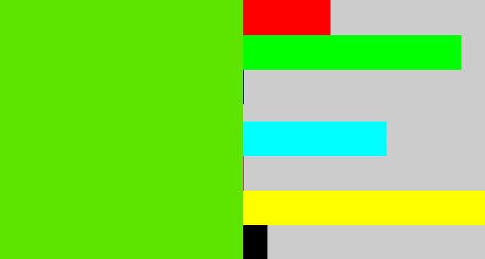 Hex color #5de500 - bright lime green