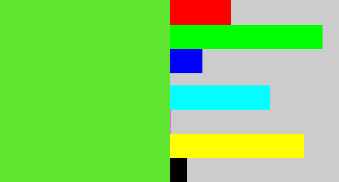 Hex color #5de530 - toxic green