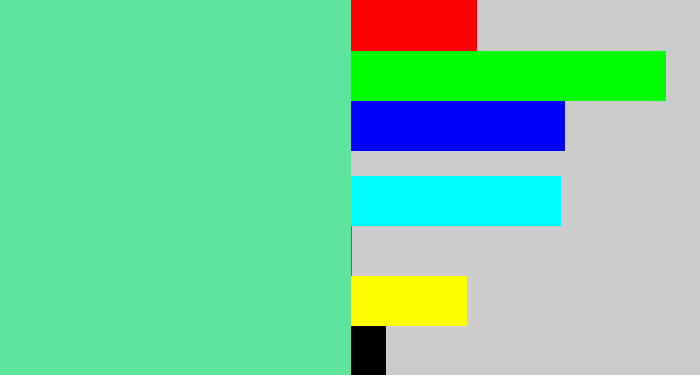 Hex color #5de69b - light green blue