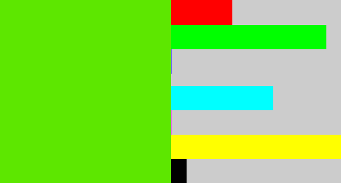 Hex color #5de700 - bright lime green