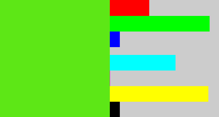 Hex color #5de716 - green apple