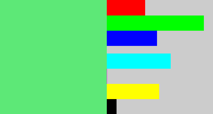 Hex color #5de877 - lightish green