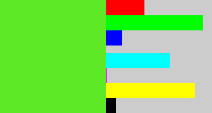 Hex color #5de925 - toxic green