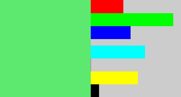 Hex color #5de96f - lightish green
