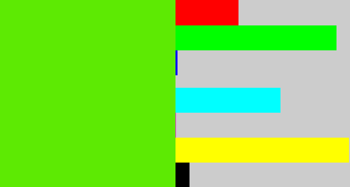 Hex color #5dea03 - bright lime green