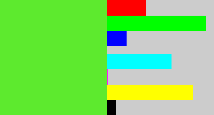 Hex color #5dea2e - toxic green