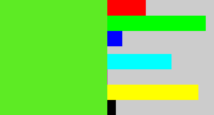 Hex color #5deb24 - toxic green