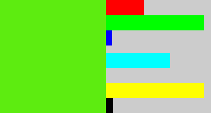 Hex color #5dec10 - bright lime green