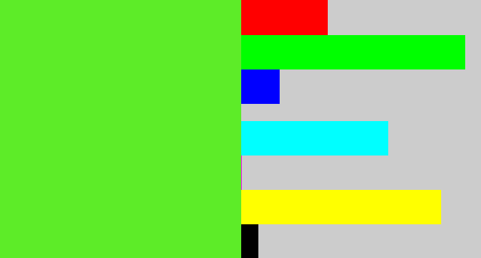 Hex color #5dec28 - toxic green