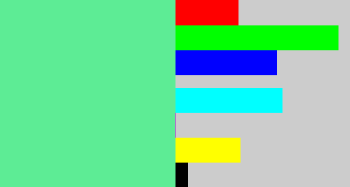 Hex color #5dec95 - light green blue