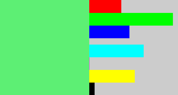 Hex color #5def74 - lightish green