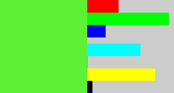 Hex color #5df035 - toxic green