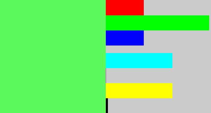Hex color #5df95c - light bright green