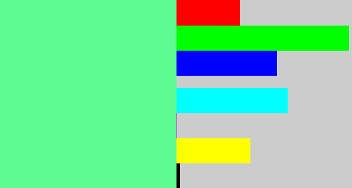 Hex color #5dfb91 - light green blue